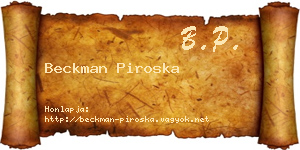 Beckman Piroska névjegykártya