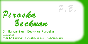 piroska beckman business card